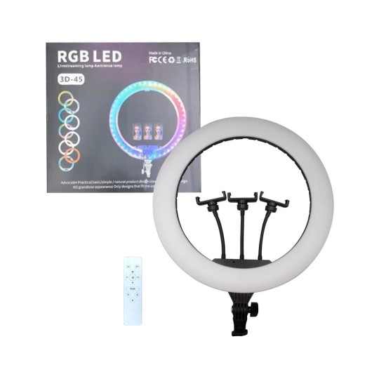 Ringlight RD-45 18" with Phone Holder with Remote Multi Colour